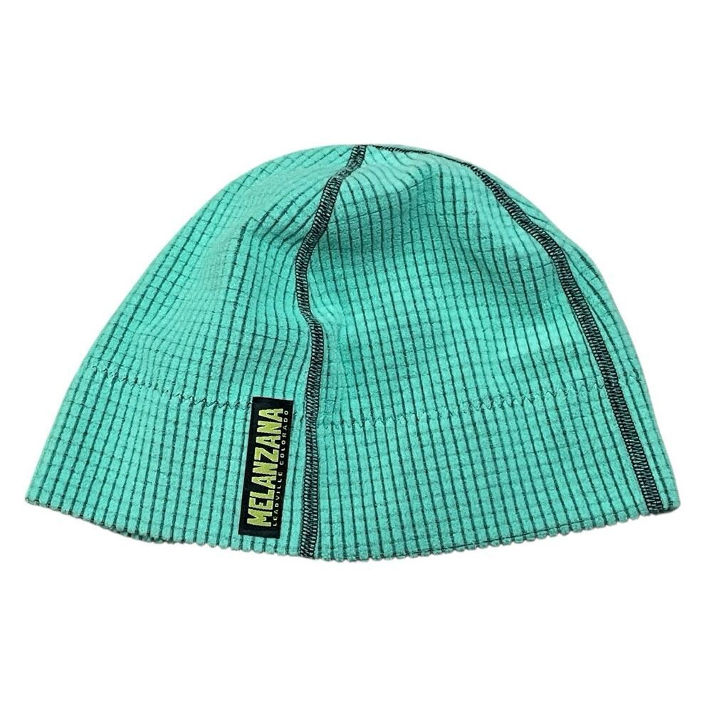 Melanzana Turquoise Micro Grid Beanie Toque Hiking Adult Size Large Unisex
